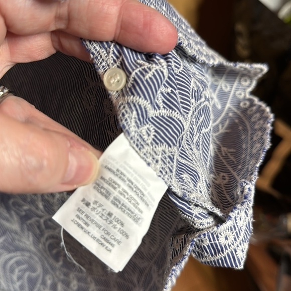 J. Crew Embroidered Stripe 100% Cotton Poplin Bell Sleeve Blouse Size Large - Picture 7 of 10